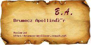 Brumecz Apollinár névjegykártya